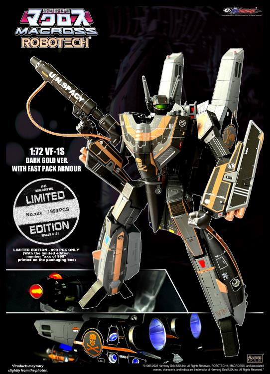 Macross VF-1S Valkyrie Dark Gold Version with Fast Pack